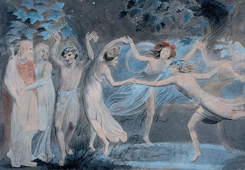 William Blake Oberon, Titania and Puck with Fairies Dancing